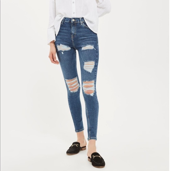 Topshop Denim - Topshop Ripped Skinny Jeans